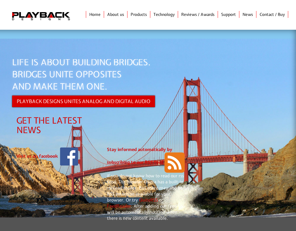 Playback Designs homepage