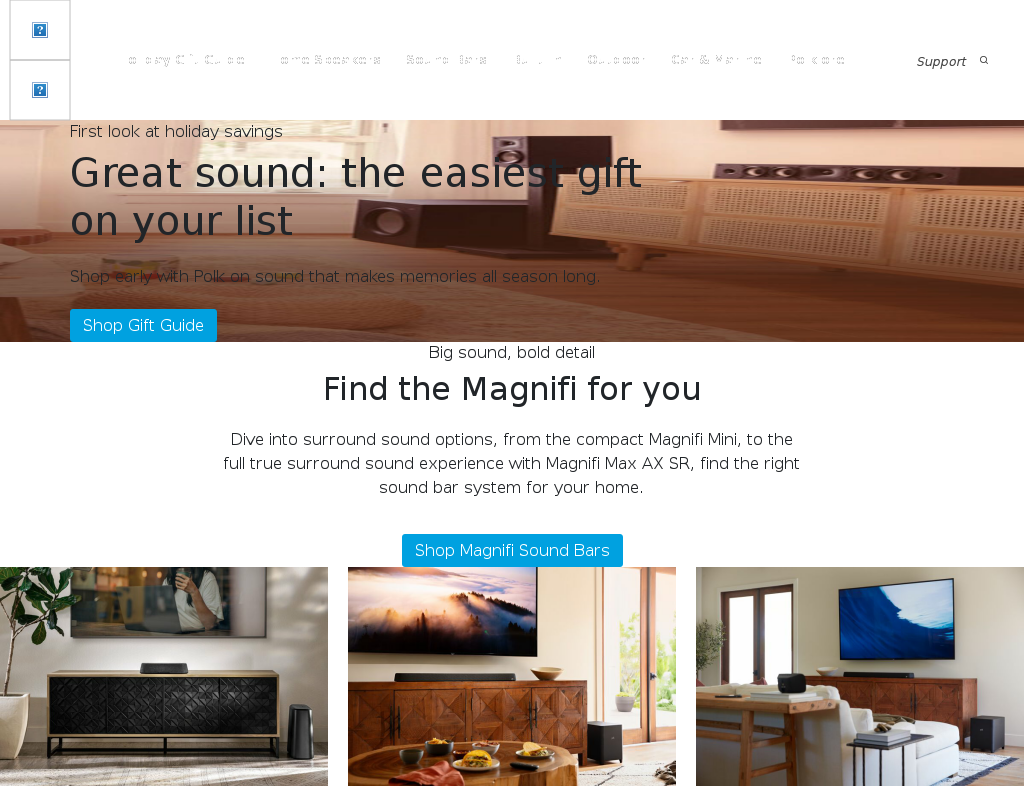 Polk Audio homepage