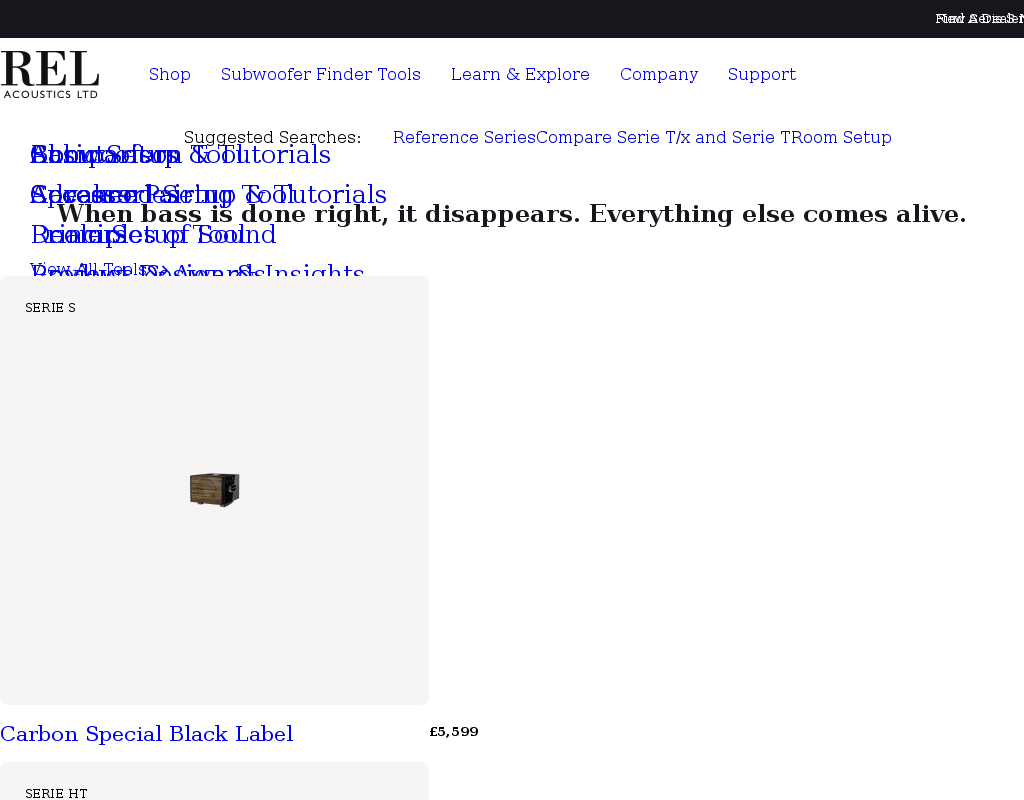 REL Acoustics homepage