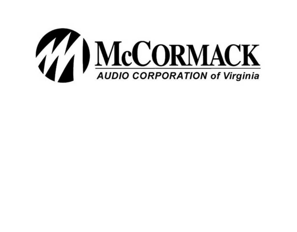 McCormack Audio homepage
