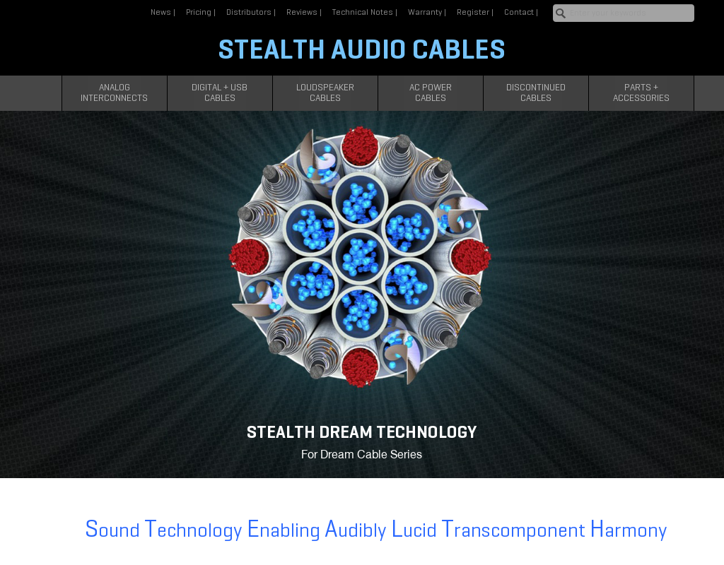 Stealth Audio Cables homepage