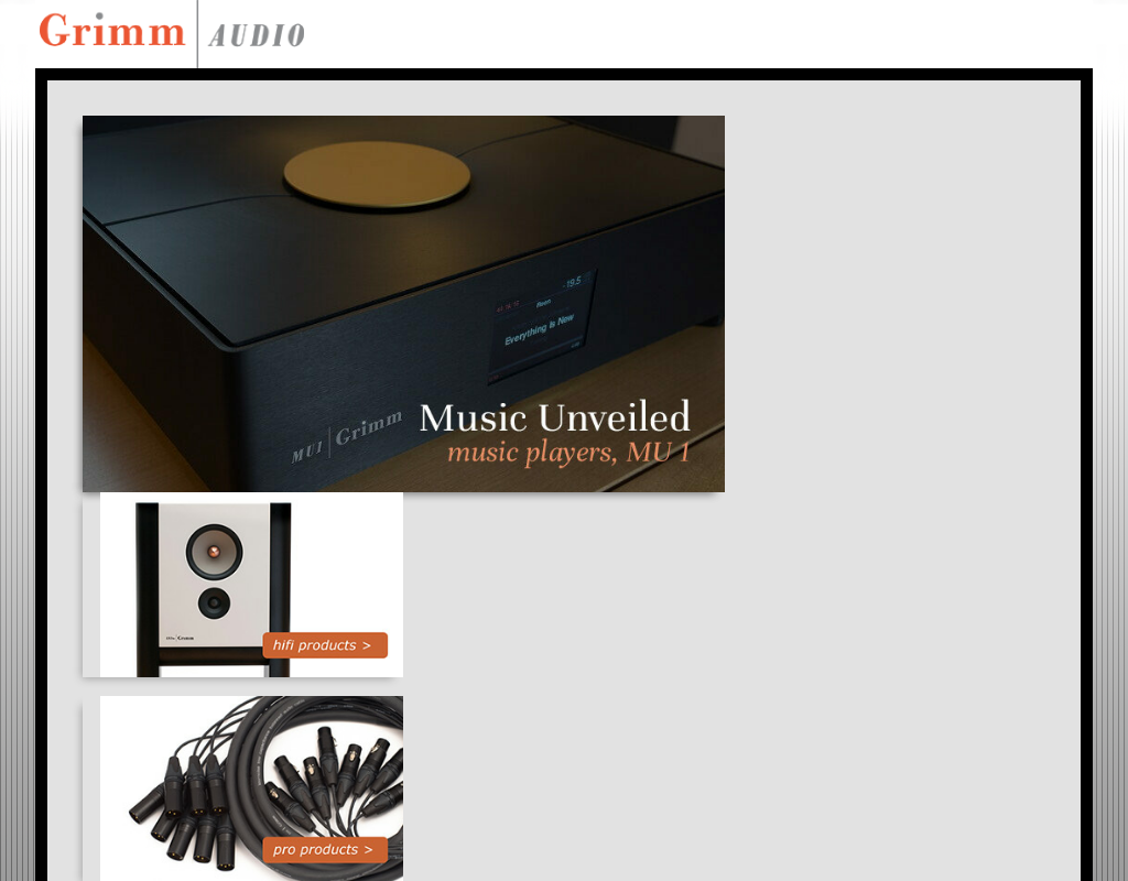 Grimm Audio homepage