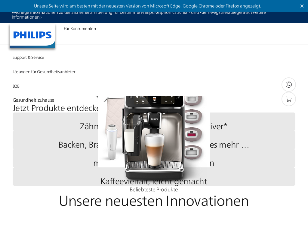 Philips homepage