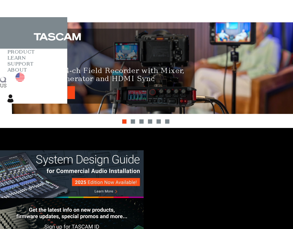 Tascam homepage