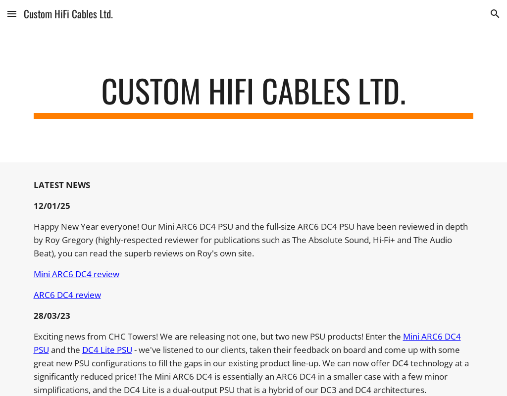 Custom Hifi Cables homepage