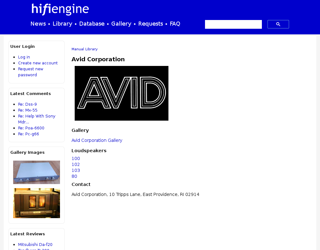 Avid Corporation homepage