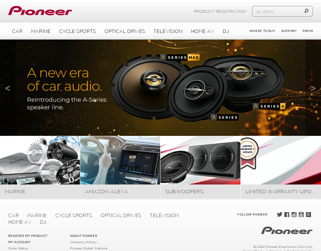 Pioneer homepage